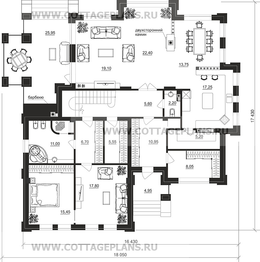 Поэтажные планы проект дома 103-05 общ. площадь 450,80 м2