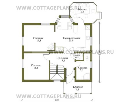 Поэтажные планы проект дома 58-21 общ. площадь 134 м2