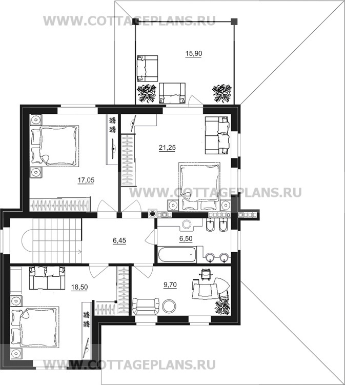Поэтажные планы проект дома 84-01 общ. площадь 334,75 м2