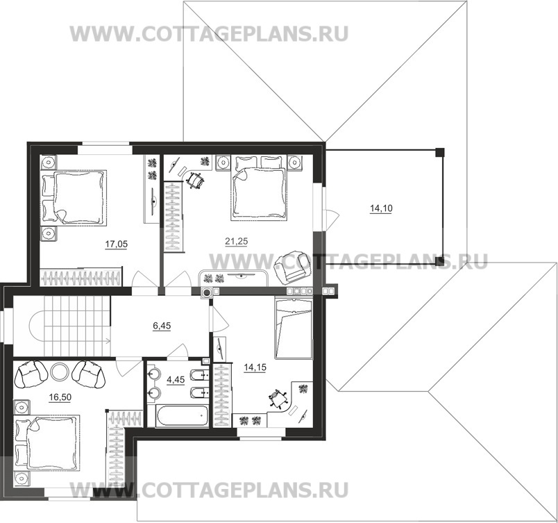 Поэтажные планы проект дома 83-78 общ. площадь 218,45 м2