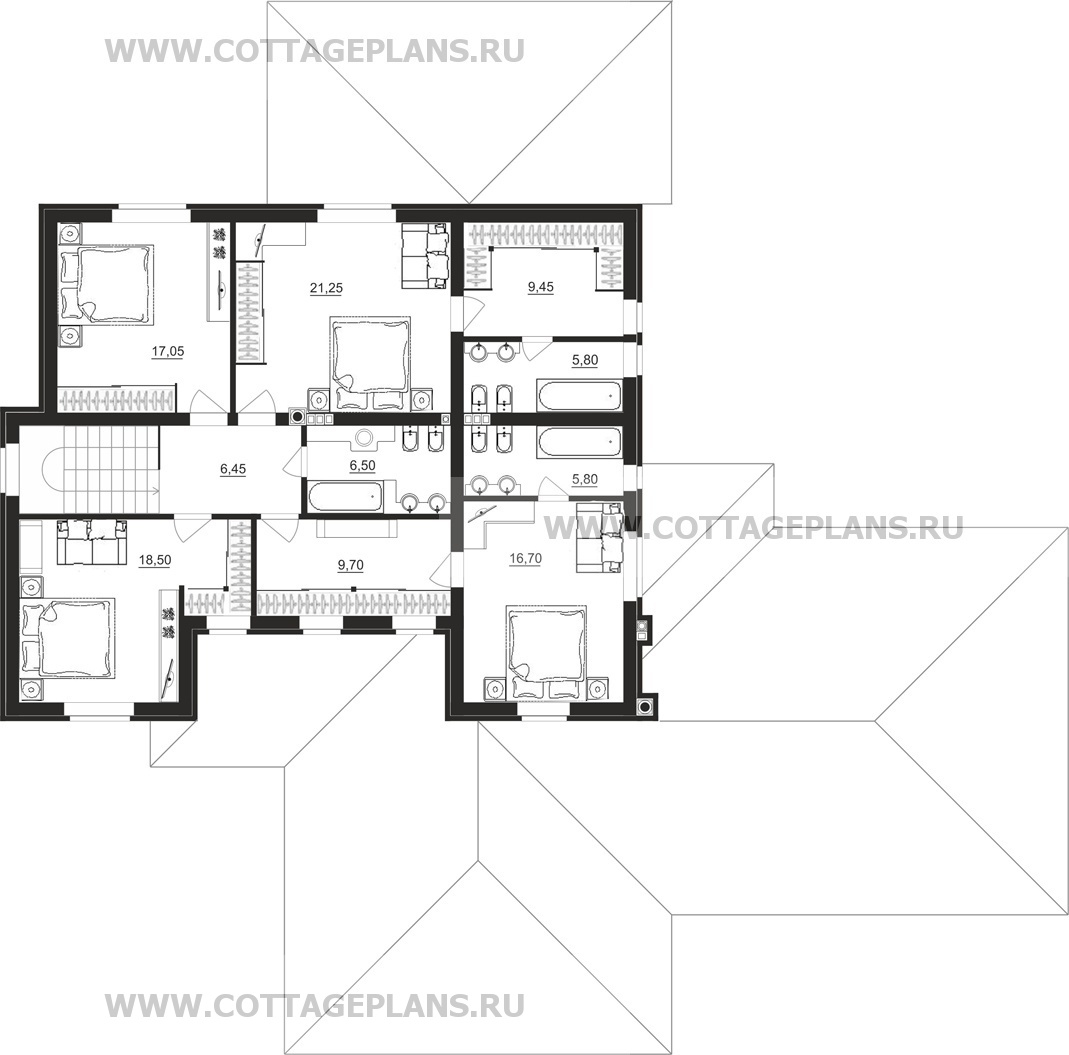 Поэтажные планы проект дома 23-15 общ. площадь 346,05 м2