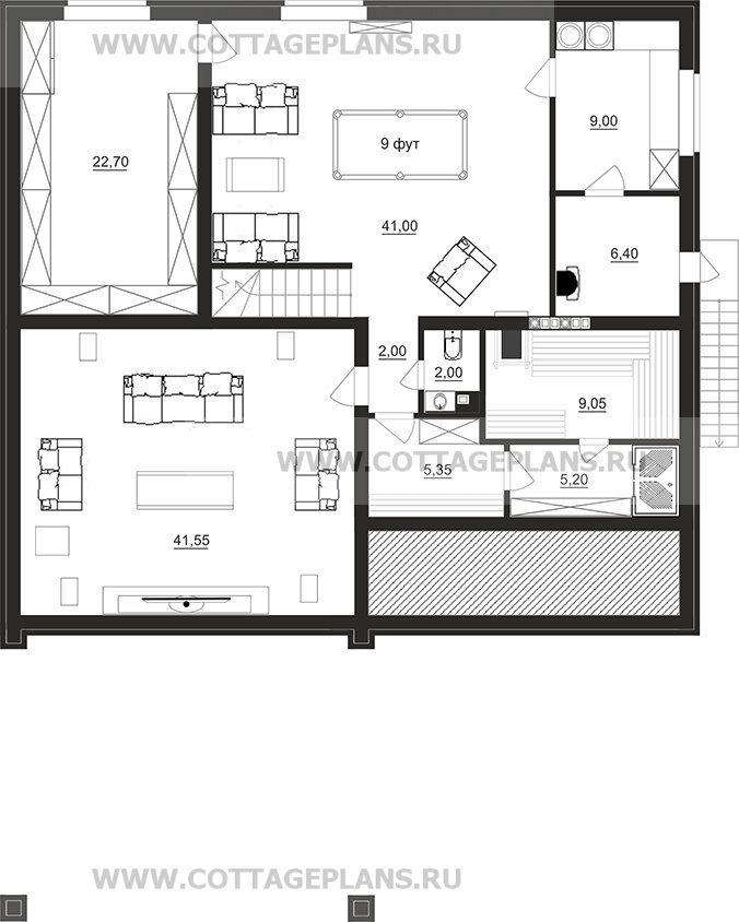 Поэтажные планы проект дома 71-05 общ. площадь 347,90 м2