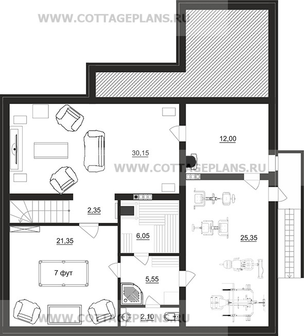 Поэтажные планы проект дома 96-46 общ. площадь 305,30 м2