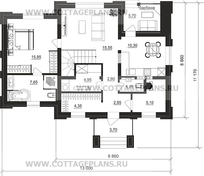 Поэтажные планы проект дома 208-08 общ. площадь 110,30м2