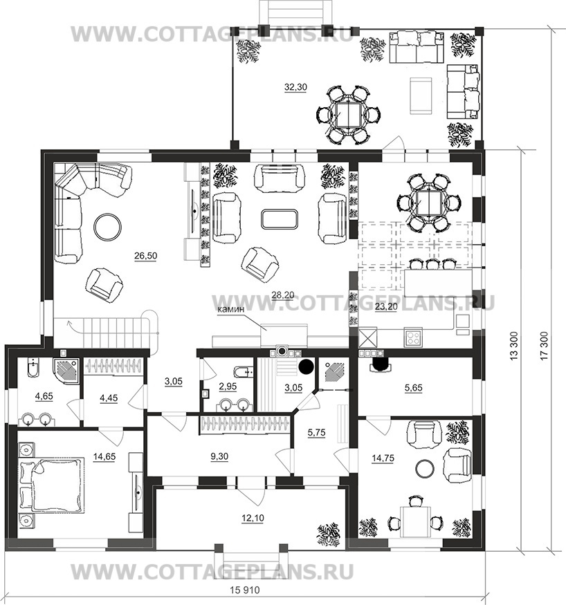 Поэтажные планы проект дома 200-63 общ. площадь 230,00 м2
