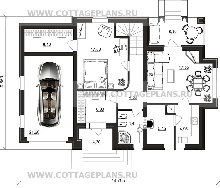 Поэтажные планы проект дома 75-64 общ. площадь 149,30 м2