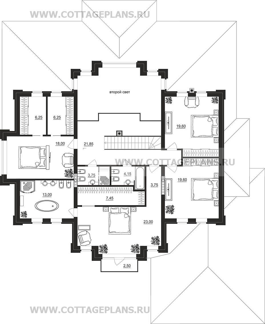 Поэтажные планы проект дома 201-31 общ. площадь 521,45 м2
