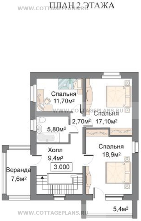 Поэтажные планы проект дома 34-40 общ. площадь 269,9м2