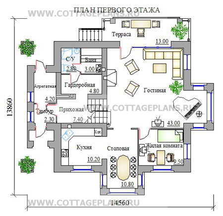 Поэтажные планы проект дома 31-03 общ. площадь 252,0м2