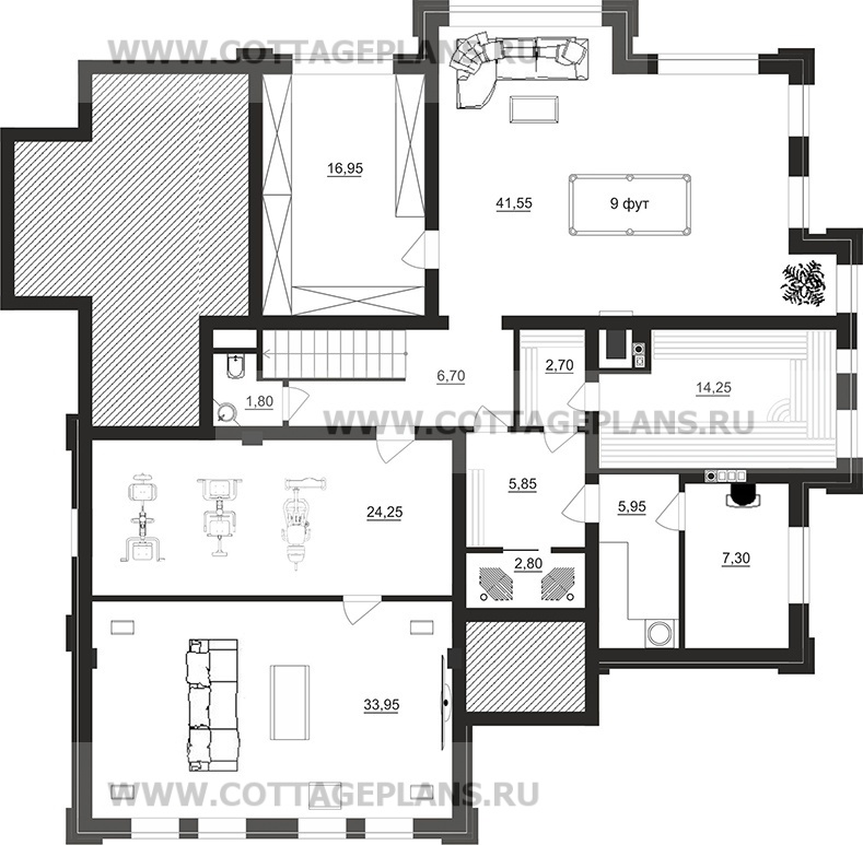 Поэтажные планы проект дома 203-08 общ. площадь 450,90 м2