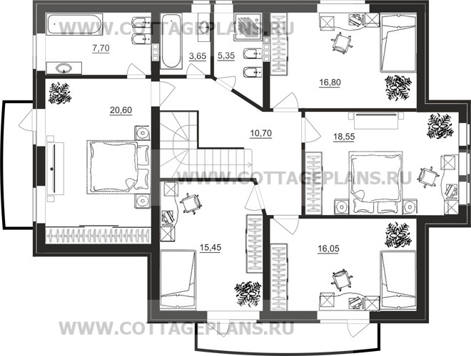 Поэтажные планы проект дома 15-38 общ. площадь 197,75 м2