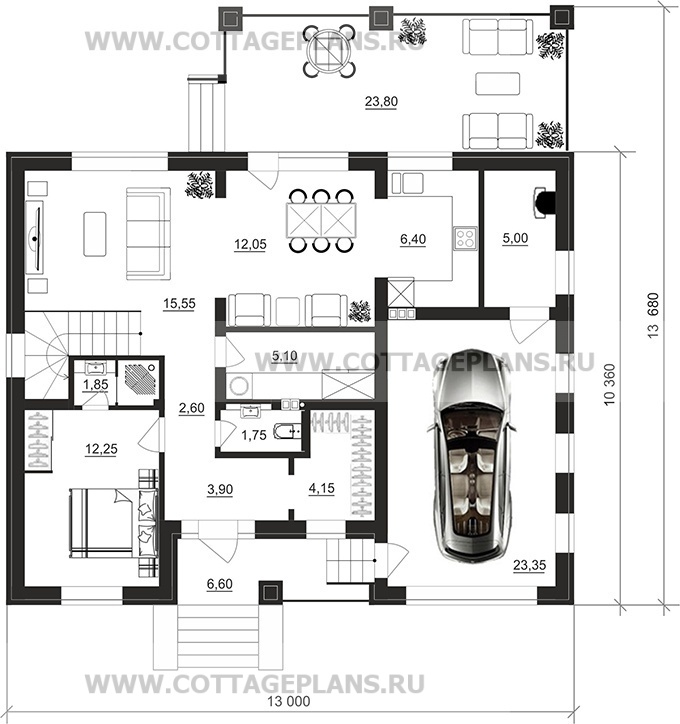 Поэтажные планы проект дома 206-68 общ. площадь 137,50м2