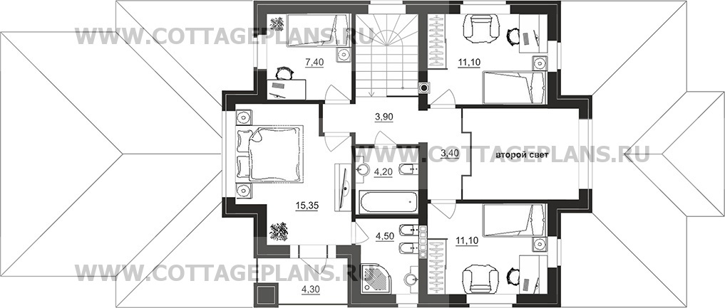 Поэтажные планы проект дома 97-21 общ. площадь 179,00 м2