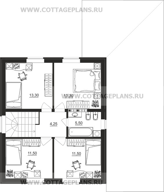 Поэтажные планы проект дома 14-97 общ. площадь 176,70 м2