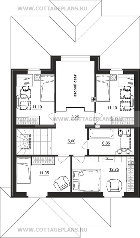 Поэтажные планы проект дома 100-00 общ. площадь 139,85 м2