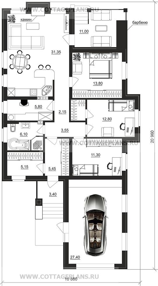 Поэтажные планы проект дома 700-24 общ. площадь 124,85 м2