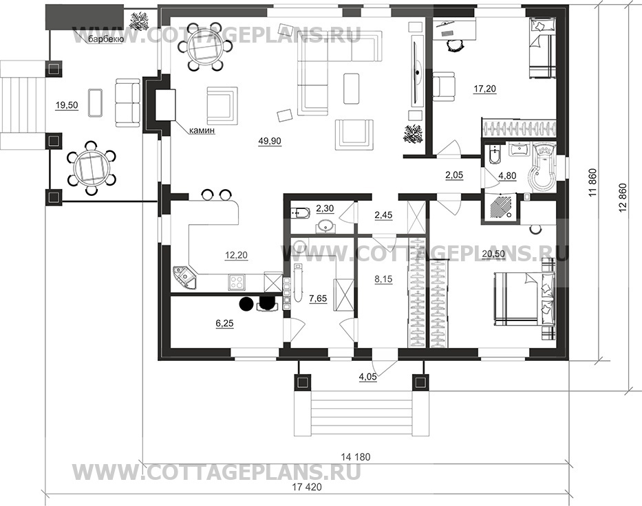 Поэтажные планы проект дома 700-62 общ. площадь 133,45м2