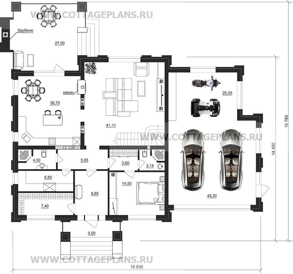 Поэтажные планы проект дома 203-91 общ. площадь 402,25 м2