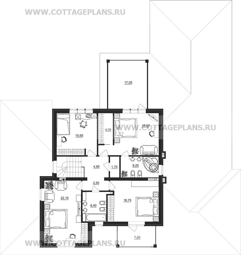 Поэтажные планы проект дома 75-95 общ. площадь 474,70 м2
