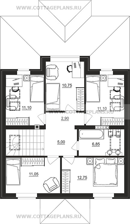 Поэтажные планы проект дома 77-82 общ. площадь 141,50 м2