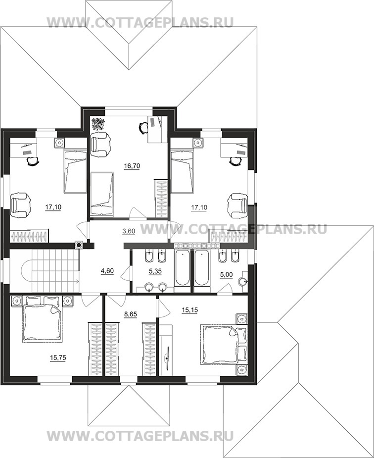 Поэтажные планы проект дома 71-74 общ. площадь 355,80м2