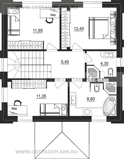 Поэтажные планы проект дома 208-07 общ. площадь 101,15м2