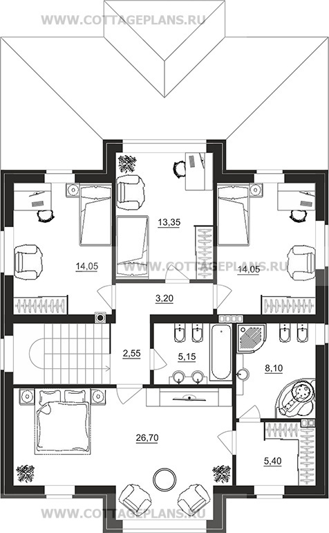 Поэтажные планы проект дома 74-87 общ. площадь 281,05 м2