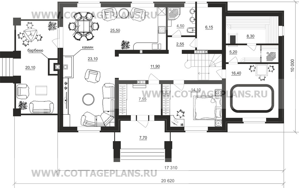 Поэтажные планы проект дома 93-17 общ. площадь 340,15 м2