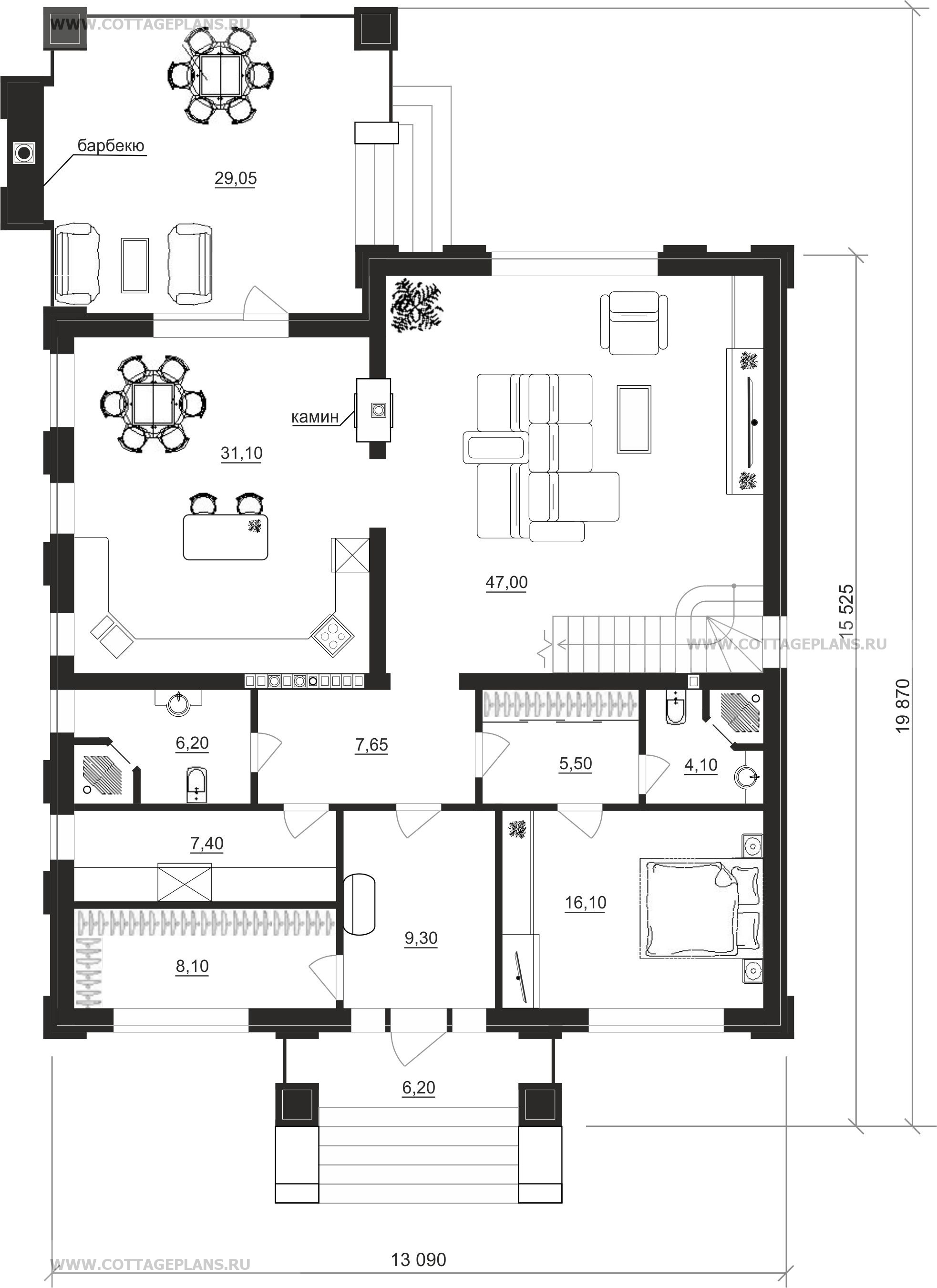 Поэтажные планы проект дома 203-89 общ. площадь 390,45 м2