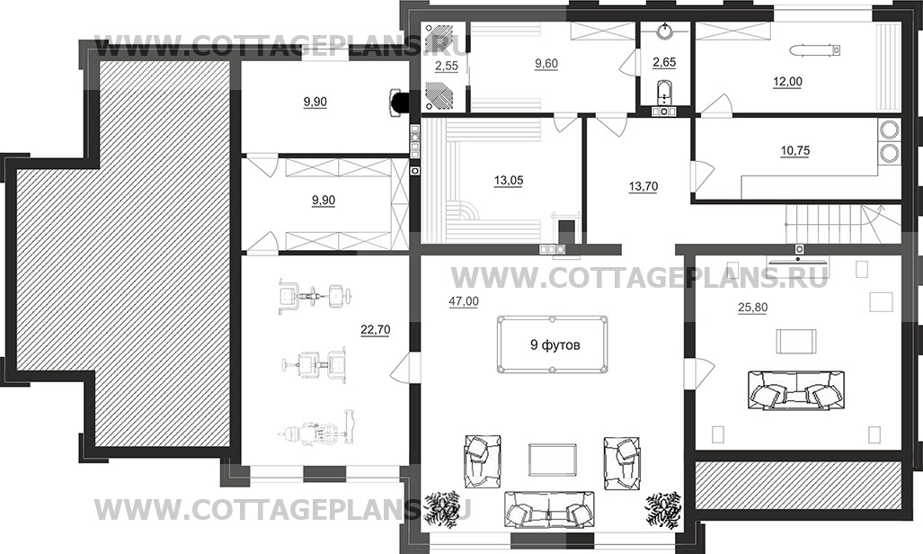 Поэтажные планы проект дома 103-32 общ. площадь 470,15 м2