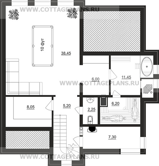 Поэтажные планы проект дома 105-53 общ. площадь 242,70 м2