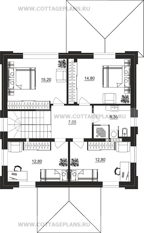 Поэтажные планы проект дома 206-46 общ. площадь 139,25 м2