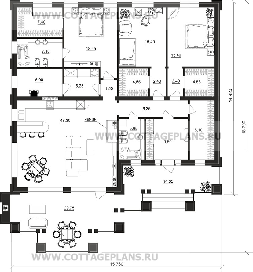Поэтажные планы проект дома 27-82 общ. площадь 169,00 м2