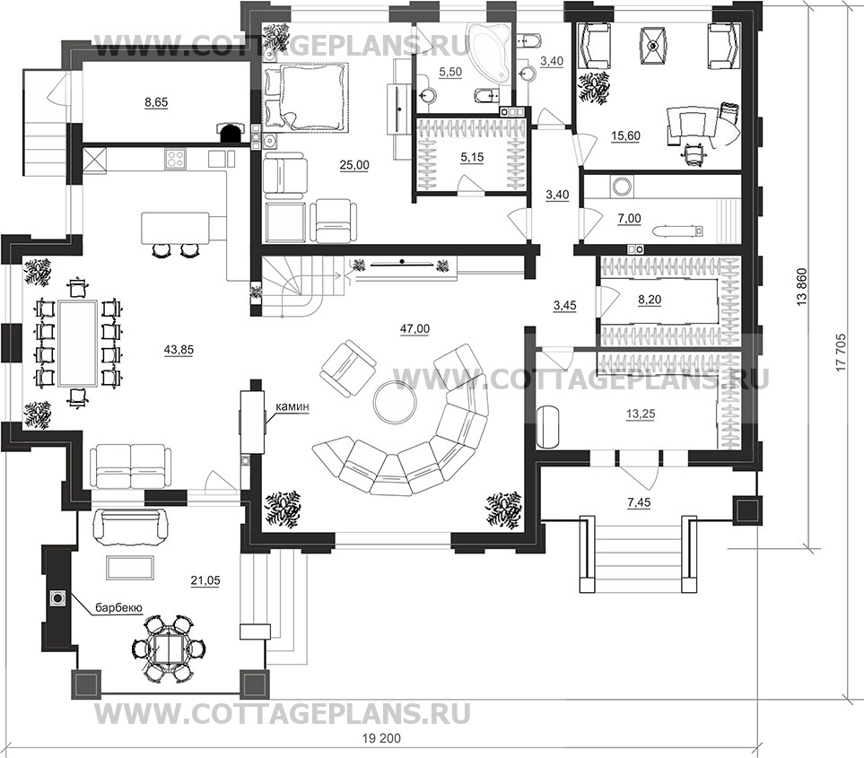 Поэтажные планы проект дома 202-35 общ. площадь 304,35 м2