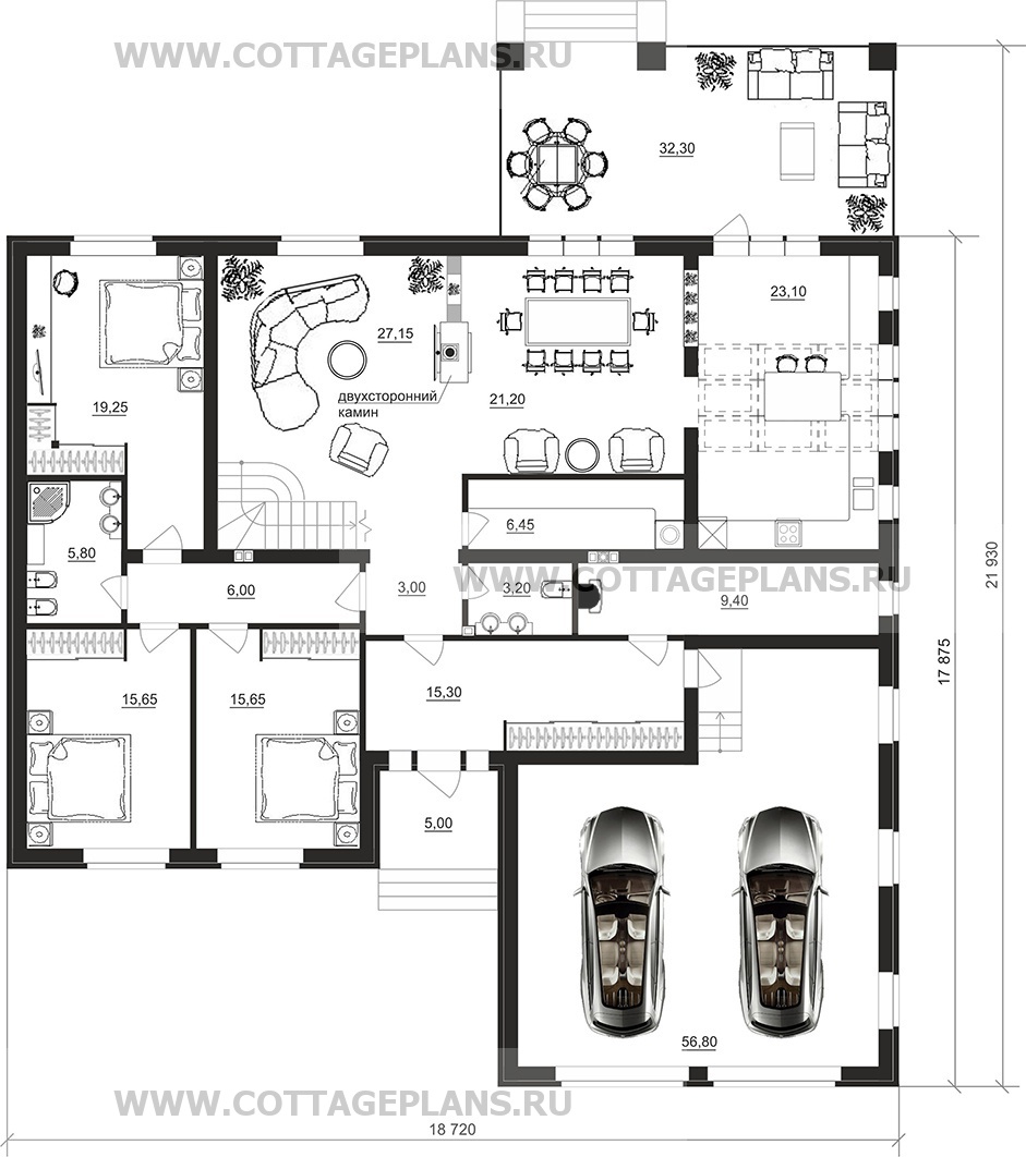 Поэтажные планы проект дома 75-92 общ. площадь 308,20 м2