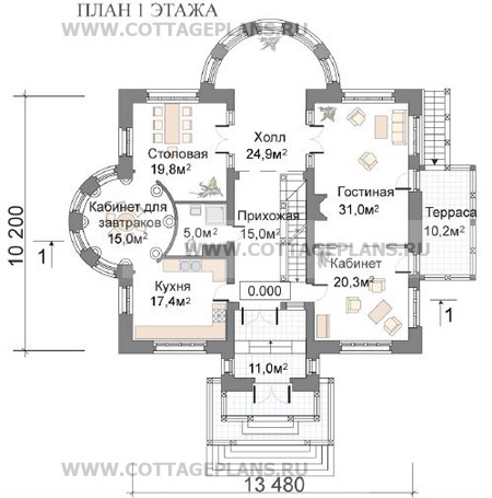 Поэтажные планы проект дома 31-55 общ. площадь 453,1м2