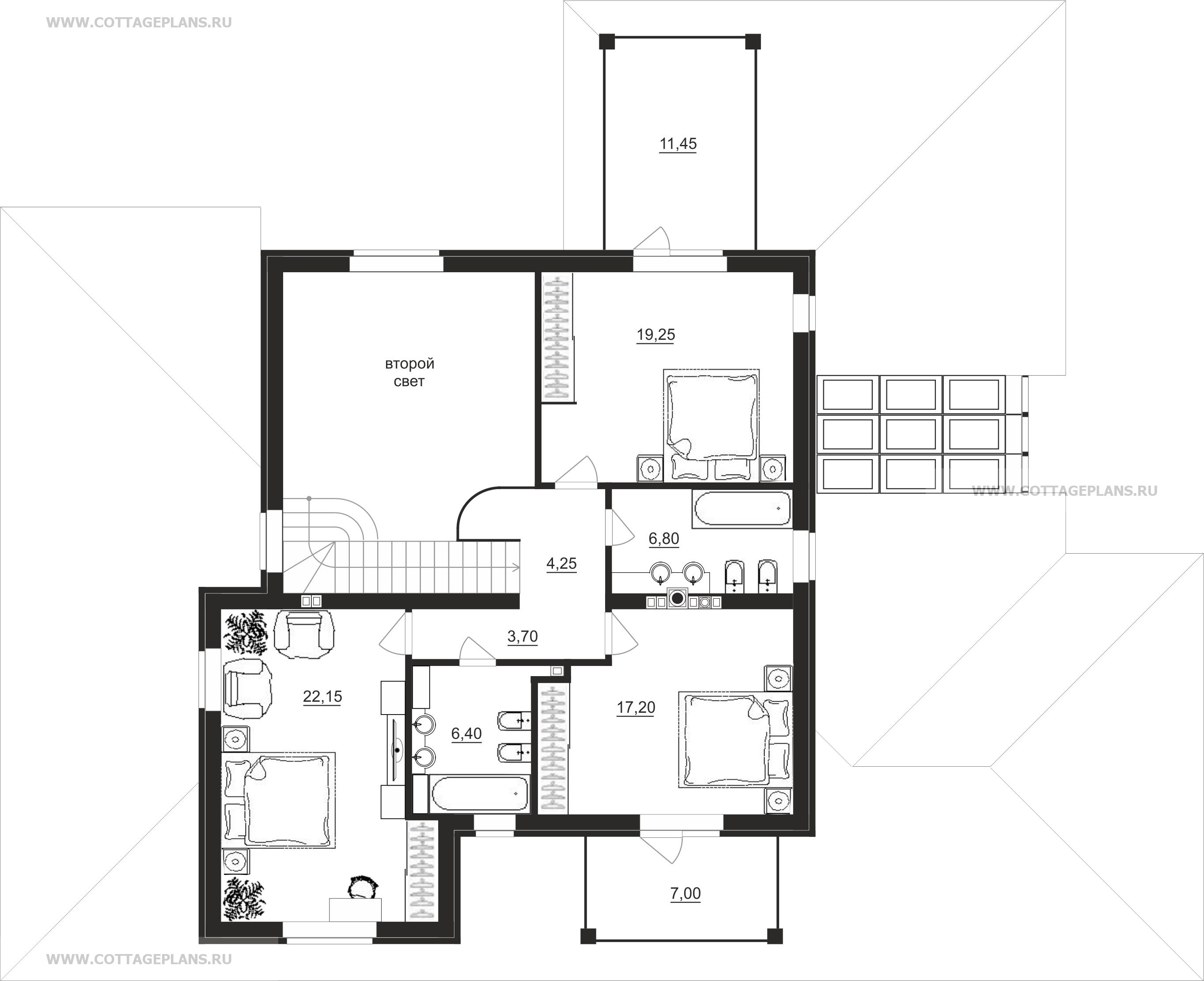 Поэтажные планы проект дома 77-39 общ. площадь 246,65 м2