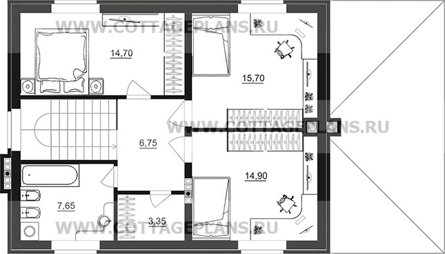 Поэтажные планы проект дома 76-42 общ. площадь 213,10 м2