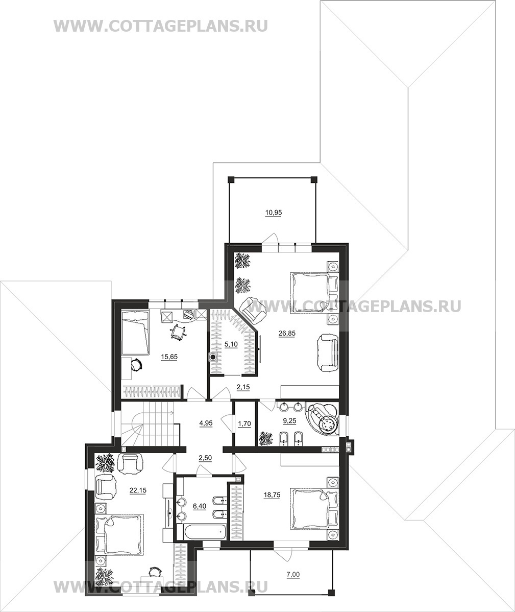 Поэтажные планы проект дома 101-56 общ. площадь 551,90 м2