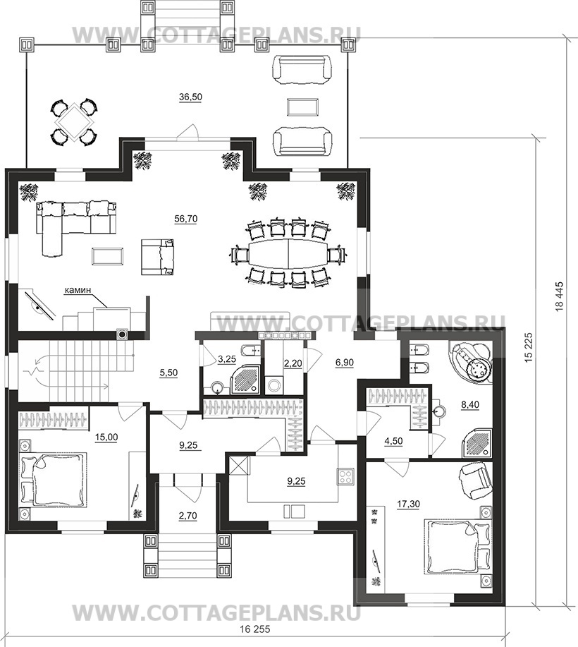 Поэтажные планы проект дома 93-78 общ. площадь 387,60м2