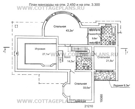 Поэтажные планы проект дома 49-93 общ. площадь 373,7 м2