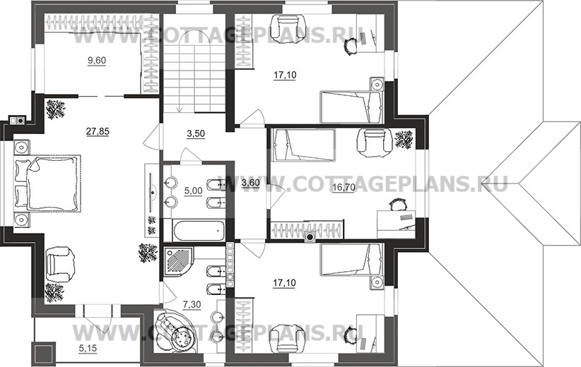 Поэтажные планы проект дома 101-49 общ. площадь 333,00 м2