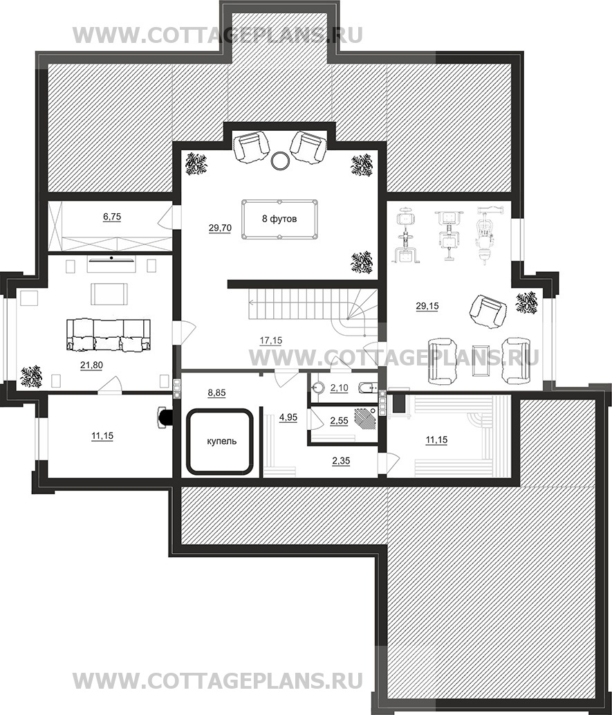 Поэтажные планы проект дома 203-18 общ. площадь 500,05 м2