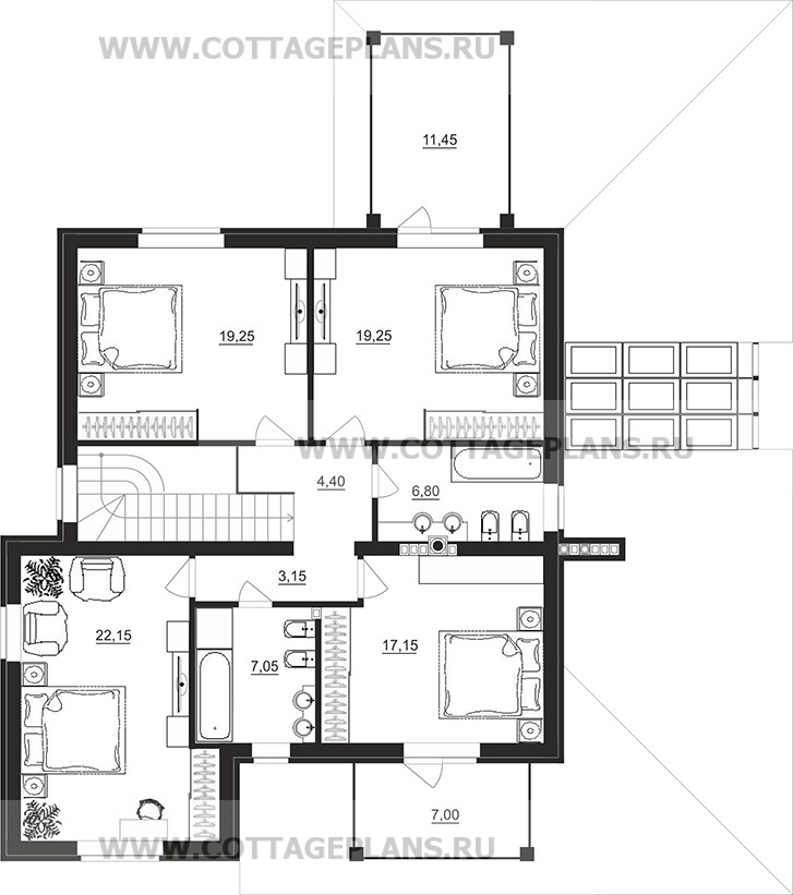 Поэтажные планы проект дома 16-69 общ. площадь 420,45 м2