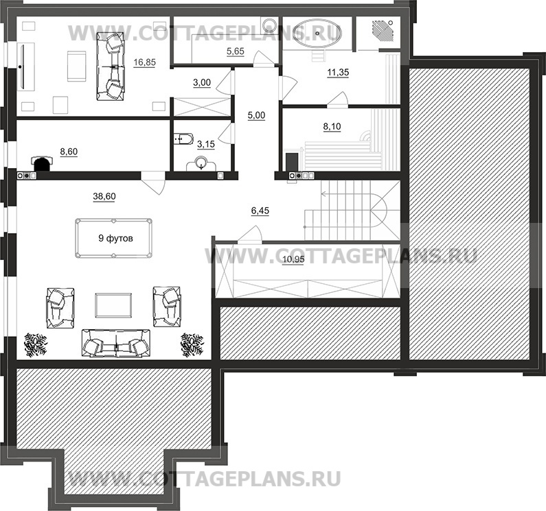 Поэтажные планы проект дома 91-86 общ. площадь 267,05 м2