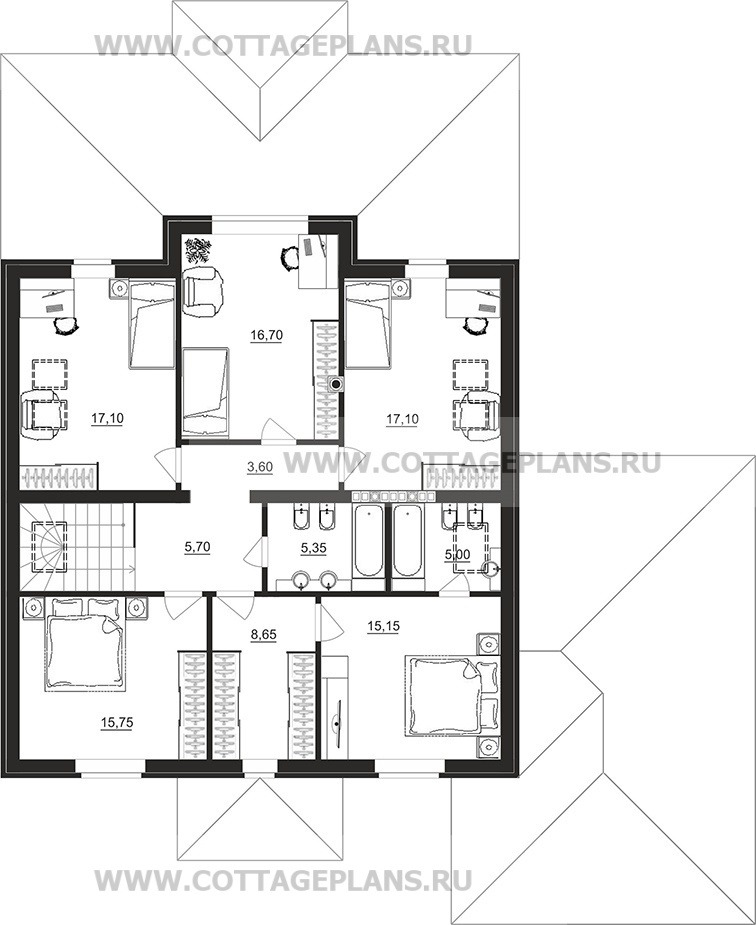 Поэтажные планы проект дома 78-96 общ. площадь 355,80 м2
