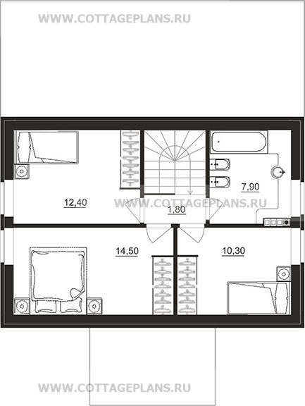 Поэтажные планы проект дома 75-79 общ. площадь 95,40 м2