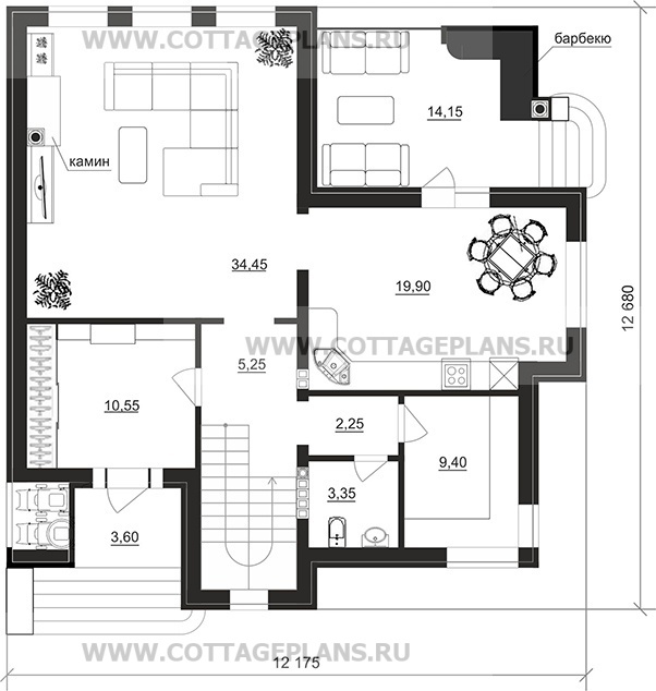 Поэтажные планы проект дома 105-56 общ. площадь 273,65 м2