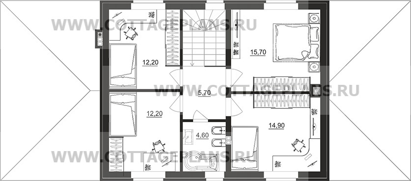 Поэтажные планы проект дома 94-46 общ. площадь 170,70 м2
