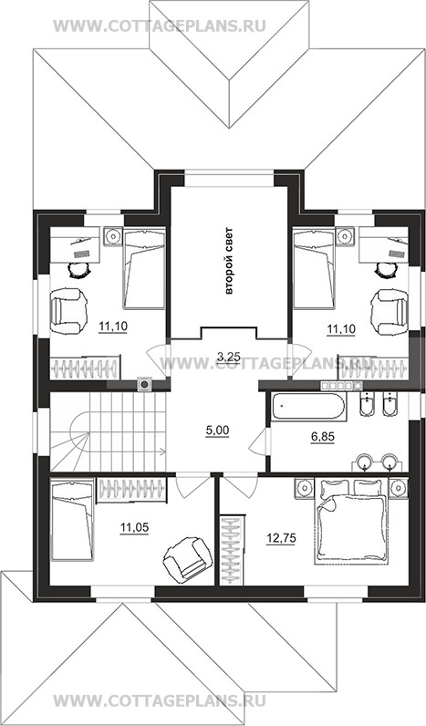 Поэтажные планы проект дома 77-06 общ. площадь 139,85 м2